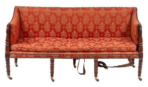 A Regency mahogany settee:,