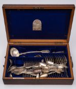A matched silver fiddle and thread pattern flatware service, various makers and dates: monogrammed,