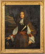 Circle of Sir Peter Lely [1618-1680]- Portrait of a gentleman,:- three-quarter length standing,