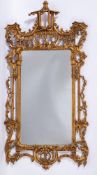 A contemporary carved giltwood mirror in the Chinese Chippendale taste:, with rocaille,