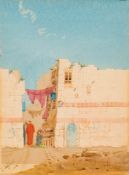Augustus Osbourne Lamplough [1877-1930]- A Street in Bulak,:- signed and inscribed watercolour, 34.