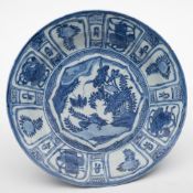 A Chinese Kraak deep dish: painted with a goose,