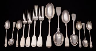 A set of six George V silver coffee spoons, maker C T Burrows & Sons, Birmingham, 1910: monogrammed,