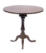 A mid 18th Century mahogany circular tea table:,