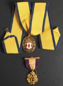 A silver gilt Baronet's Badge, United Kingdom type: with ribbon ,