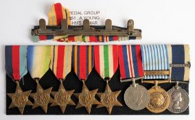 A WWII & Korea group of eight 'MX 59151 A Young CEA HMS Tamar': 1939-45 Star, Atlantic Star,