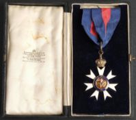 Most Distinguished Order of St Michael and St George Companion's CMG neck badge: in silver gilt and
