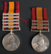 A Queen's South Africa Medal with three clasps to '635 Pte R Gillespie Scots Gds': and another