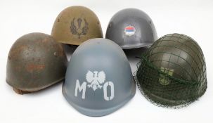 A collection of five Polish steel helmets: (5)