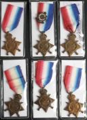 A group of six WWI 1914-15 Stars: '18506 Pte G Woodstock Bord.