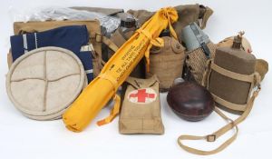 A group of WWII and later water bottles including American and French examples: together with a RAF