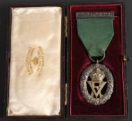 A Victorian Volunteer Officer's Decoration, maker R&S Garrard & Co, London, 1892: in case of issue.