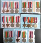 A collection of WWII Service medals in groups and singles: (20)