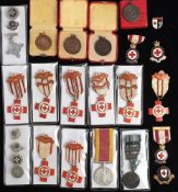 A collection of British Red Cross Society Long Service jewels: together with several St John's