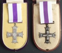 Two reproduction Military Crosses in cases: (2)