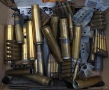 A collection of inert small calibre shell cases:, mostly .
