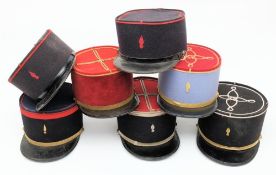 A group of seven various French kepis: various regiments including Artillery (7)