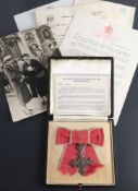 An Elizabeth II Civil MBE breast badge to Miss Norah Sherd: in case of issue with related ephemera.