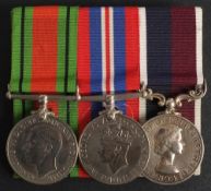 A WWII group of three to '618806 Sgt F E Farley RAF': Defence Medal,