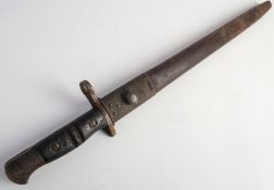 A WWI British 1907 pattern bayonet by Remington: the straight fullered blade stamped Remington and