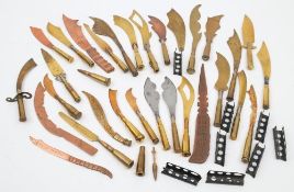 A collection of WWI trench art letter openers: constructed form .