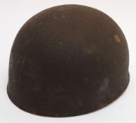 A WWII period British Army Dispatch Rider/ Airborne pattern steel motorcycle helmet: with original