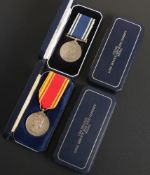 Two Elizabeth II Fire Brigade LSGC Medals: 'Assit Div Offr Robert C Budd' and 'Sub Offr James