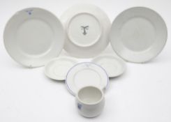 A group of NSDAP and Luftwaffe white glazed table ware: various factories,