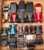 A group of Franklin/Danbury Mint model cars: including a Mercedes 500K Special Roadster,