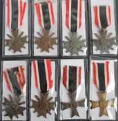A group of ten German WWII War Merit Crosses:.