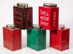 Two Shell petrol cans,