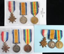 Three WWI trios: '62683 Gnr A E Stevens RFA' '118995 Pnr H Kitson RE' '59247 Dvr G Holmes RFA'