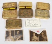 A group of seven 1914 Christmas Tins: (some reproduction tins and reprinted contents)