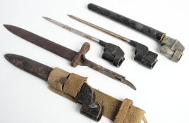 Three British No.4 spike bayonets: together with a No.