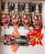 A group of five Corgi Toys Chitty Chitty Bang Bang: with wings and figures (playworn condition)