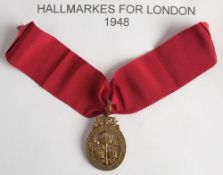 The Most Honourable Order of The Bath GCB (Civil) gilt sash badge, London 1948: on sash.