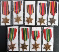 Five WWII Burma Stars and Four Pacific Stars (9):
