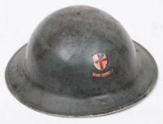 A WWII Mk II 2C steel helmet 'City of London' by Briggs Motor Bodies Ltd,