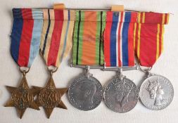 A WWII group of five: comprising 1939-45 Star, Africa Star Defence Medal,