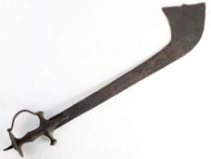 A 19th century Indian Kora: the 'Elephant ear' decorated with elephant,