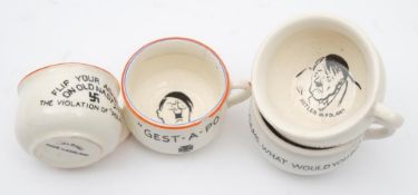 Two Fieldings WWII propaganda Novelty chamber pot ashtrays: 'Jerry No.