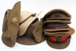 A WWII period Royal Canadian Corps of Signals forge cap: together with a later a Welsh Regiment