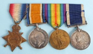 A WWI Royal Marines Group of four 'Ply 151517 Pte C Taylor RMLI': 1914-15 Star, War Medal,