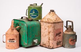 An Aladdin Pink paraffin five gallon drum with tap (lacks handle): together with two smaller