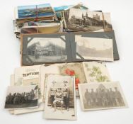 A collection of early 20th century and later postcards: various subject matter including WWI.