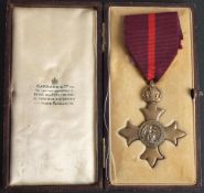 A Military OBE (Britannia First Type), maker Garrard & Co, London 1919: in case of issue.