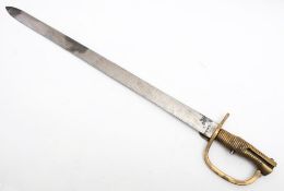 An 1801 pattern 2nd Model Baker Sword Bayonet: the 23 inch straight edge blade with sharpened back