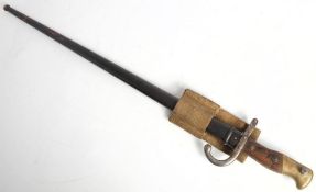 A French Gras Rifle Model 1874 bayonet: the 'T' section blade dated 1876 to top,