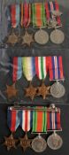 Three WWII medal groups of four: