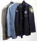 A post War German Police uniform: together with an American Plymouth Police tunic and one other